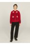 Atomic Flower Cardigan Red | Women’s YMC