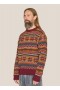 Duke Fair Isle Crew Neck Jumper Burgundy Multi | Men’s YMC
