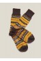 Fair Isle Wool Sock Brown | Men’s YMC