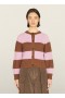 Foxtail Stripe Cardigan Brown Pink | Women’s YMC