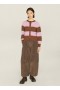 Foxtail Stripe Cardigan Brown Pink | Women’s YMC