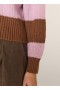 Foxtail Stripe Cardigan Brown Pink | Women’s YMC