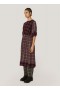 Garden Check Dress Burgundy Multi | Women’s YMC