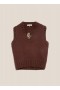 Heidi Wolf Knit Vest Brown | Women’s YMC
