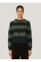 Jets Stripe Crew Neck Jumper Green | Women’s YMC