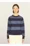 Jets Stripe Crew Neck Jumper Navy Blue | Women’s YMC