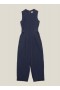 Jojo Seersucker Jumpsuit Indigo | Women’s YMC