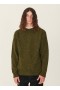 Suedehead Crew Neck Jumper Dark Green | Men’s YMC