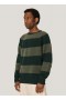 Suedehead Stripe Crew Neck Jumper Green | Men’s YMC