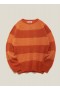 Suedehead Stripe Crew Neck Jumper Red Orange | Men’s YMC