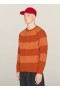 Suedehead Stripe Crew Neck Jumper Red Orange | Men’s YMC