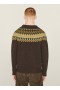 Wings Fair Isle Crew Neck Jumper Brown Multi | Men’s YMC