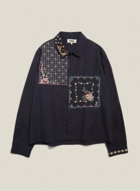 Bowling Poplin Shirt Navy | Men’s YMC