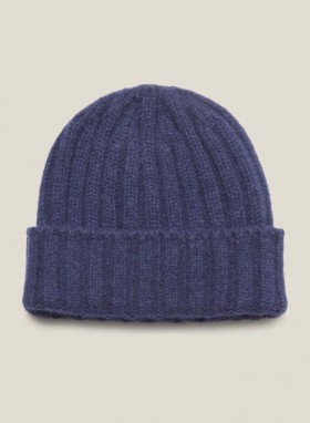 Cableami Cashmere Beanie Hat Denim Blue | Men’s YMC