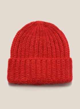 Cableami Mohair Beanie Hat Red | Men’s YMC