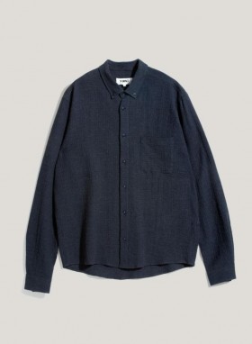Dean Seersucker Shirt Navy | Men’s YMC