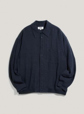 Gaucho Seersucker Overshirt Navy | Men’s YMC