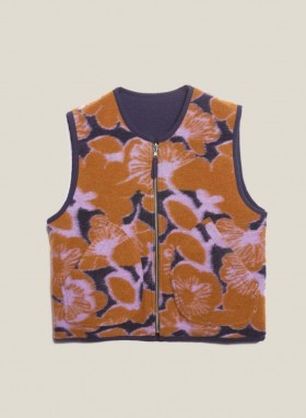 Jackie Jacquard Wool Gilet Navy Multi | Women’s YMC