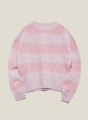 Jets Stripe Crew Neck Jumper Pink Lilac | Women’s YMC