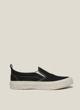 Men’s Vulcanised Slip On Sneakers Black | Men’s YMC