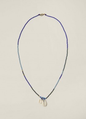 Nungwi Indigo Denim Shell Long Necklace Blue | Men’s YMC