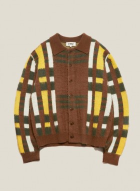 Rat Pack Brushed Cardigan Brown Multi | Men’s YMC