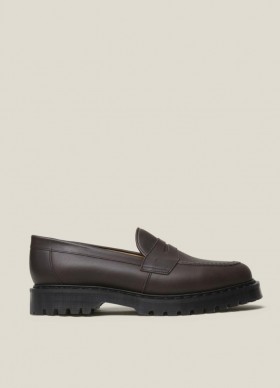 Solovair X YMC Women’s Greasy Leather Penny Loafer Dark Brown | Women’s YMC