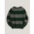 Suedehead Stripe Crew Neck Jumper Green | Men’s YMC