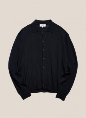  Cardigã Earth Rat Pack de lã azul-marinho | Masculino YMC