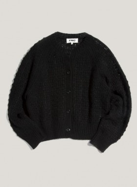  Cardigã Foxtail Mohair Preto | Feminino YMC