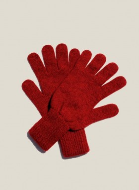  Luvas de lã masculinas, vermelho mesclado | YMC masculinas