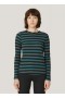  Esőcseppek pamut csíkos felső multiszínű | Női YMC