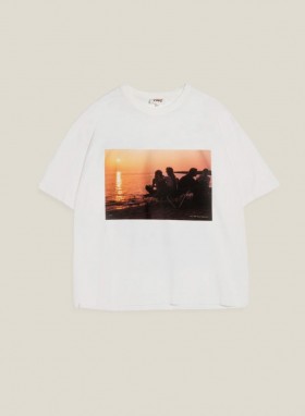 Dave Swindells X YMC Ibiza '89 Sunset Print T-skjorte hvit | Herre YMC