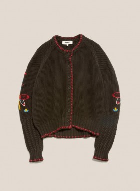  Lotus Brodert Cardigan Svart | Dame YMC