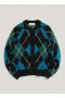 Kardigan Atomic Argyle Knit Black Multi | Damski YMC