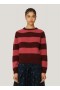  Sweter Jets Stripe Crew Neck w kolorze bordowym | Damski YMC