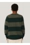  Suedehead Stripe Crew Neck Jumper Green | Męski YMC