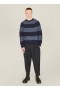  Sweter Suedehead Stripe Crew Neck w kolorze granatowym | Męski YMC