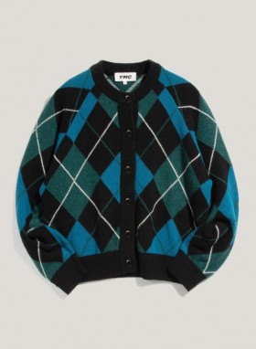  Kardigan Atomic Argyle Knit Black Multi | Damski YMC