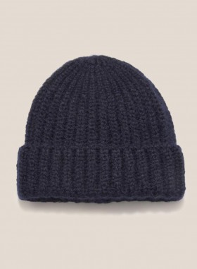  Czapka zimowa Cableami Mohair Beanie w kolorze granatowym | Męska YMC