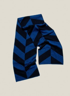 Szalik wełniany Chevron Blue Marl | Męski YMC