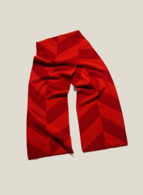  Szalik wełniany Chevron Red Marl | Męski YMC