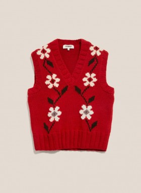  Kamizelka Heidi Flower w kolorze czerwonym | Damska YMC