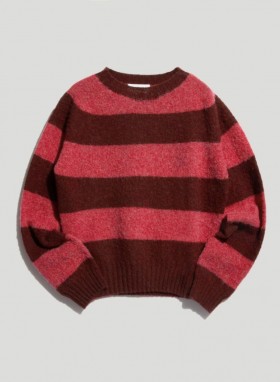  Sweter Jets Stripe Crew Neck w kolorze bordowym | Damski YMC