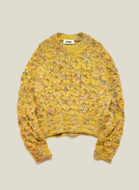 Pez Space Dyed Sweter z okrągłym dekoltem w kolorze żółtym i wielokolorowym | Damski YMC