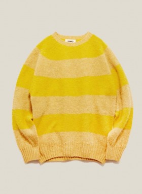  Suedehead Stripe Crew Neck Jumper Yellow Sand | Męski YMC