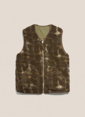  Kamizelka polarowa Utah Jacquard w kolorze brązowym i wielokolorowym | YMC dla mężczyzn