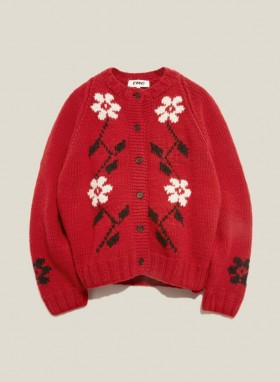 Dámsky kardigan Atomic Flower Red | YMC