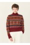 Bryter Fair Isle džemper bordo boje | Ženski YMC