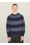  Jersey de cuello redondo a rayas Suedehead, azul marino | YMC para hombre